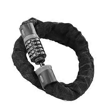 Bike Security Lock with Five-Digit Password Chain Black Color