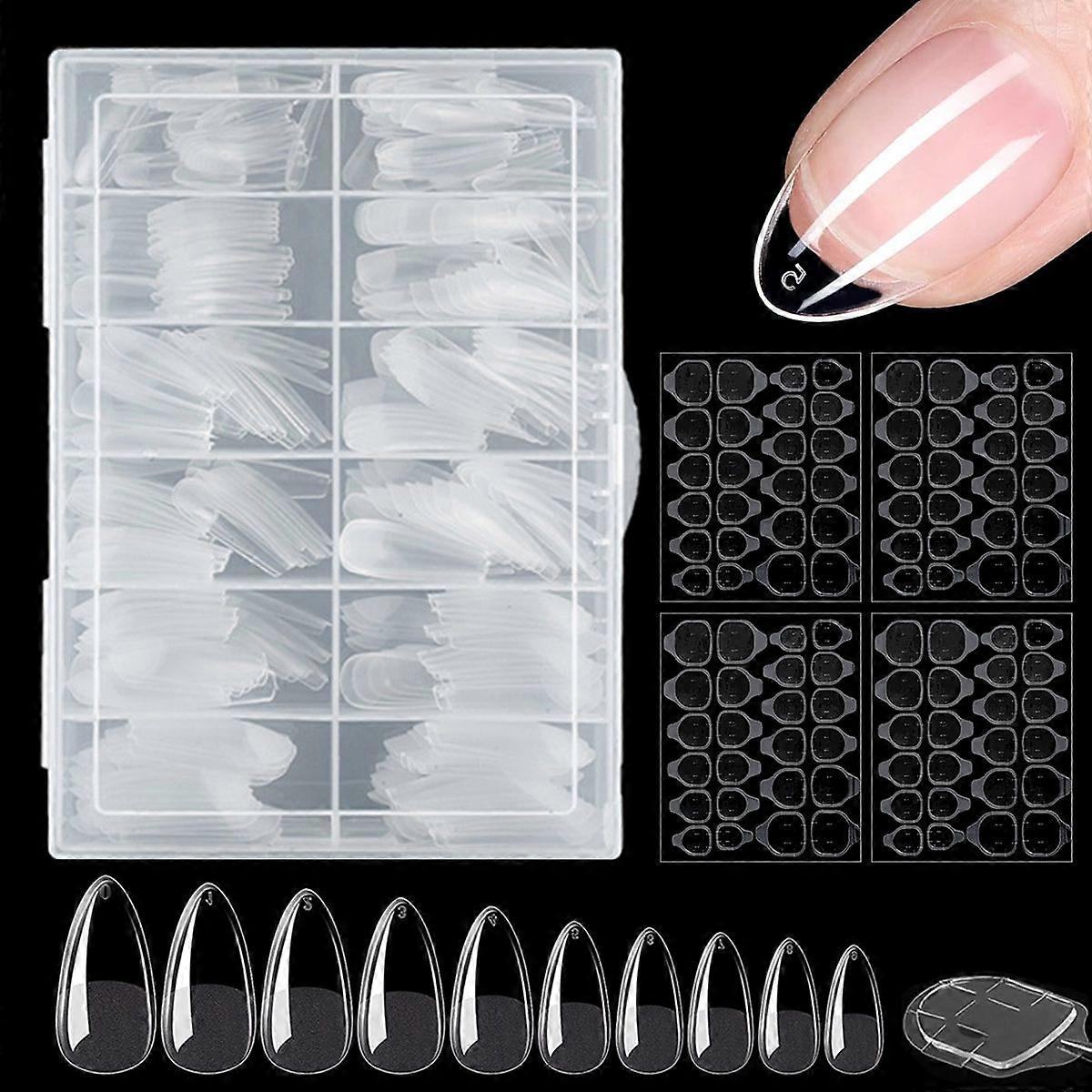 Glamorous Almond Breathable Nail Tips Matte Inner Texture