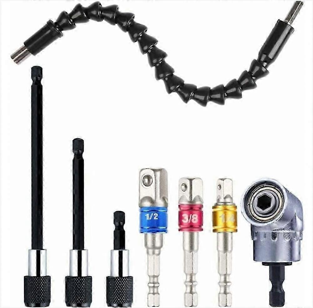 Flexible Extension + Right Angle Adapter + Bit Holders