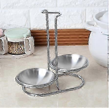 Dual-Level Stainless Spoon Rest Stand