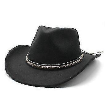 Winter rolled-edge leather jazz hat suitable compatible with both men and women