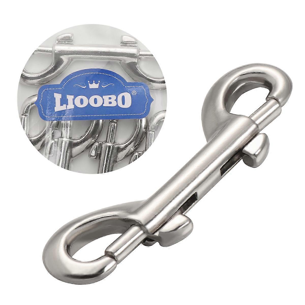 Double End Bolt Snap Spring Hook for Diving Use 5Pcs Silver
