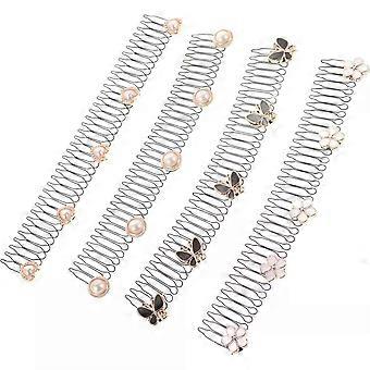 Hairpin U Shape Zinc Alloy Side Combs 4pcs Hair Fixer