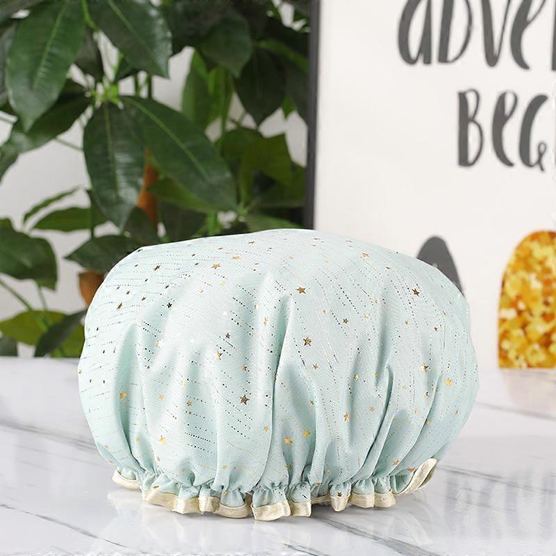 Waterproof Shower Cap Double Elastic Shower Cap Dustproof And Smokeproof Shampoo