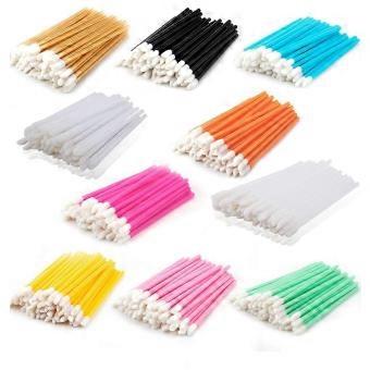 100 Pcs Disposable Lip Brush Wands, Fiber Bristles, Lipstick Gloss Applicator Makeup Tool for Travel and Salon Use, 9 cm