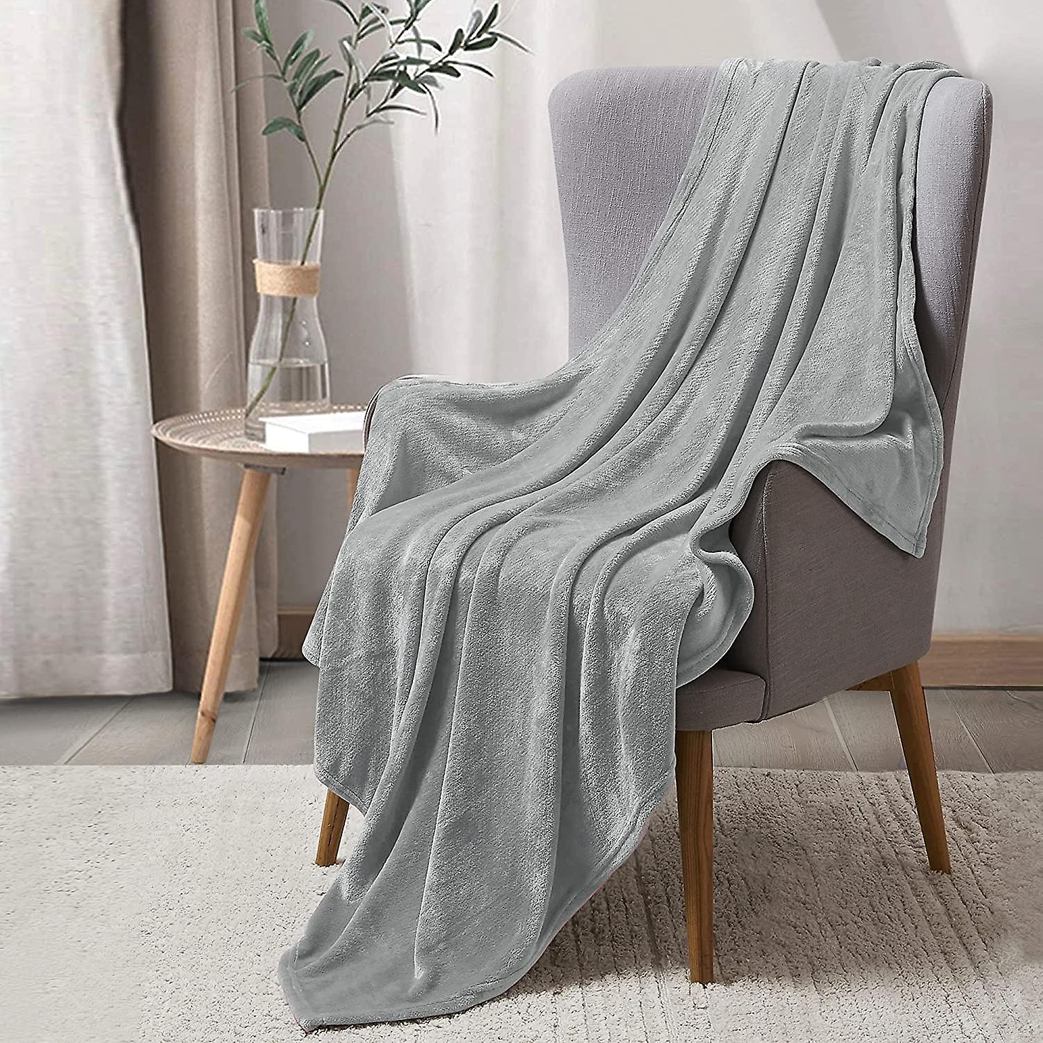 Fleece Blanket Throw For Sofa - Reversible & Versatile Super Soft Fluffy Warm Blanket, 260gsm