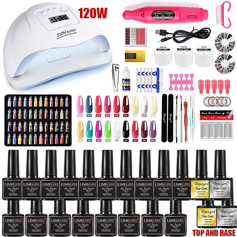 Poly Nail Gel Set For Nail Extensions Gel Nail Polish Set With Led Nail Dryer Manicure Set Kit 7