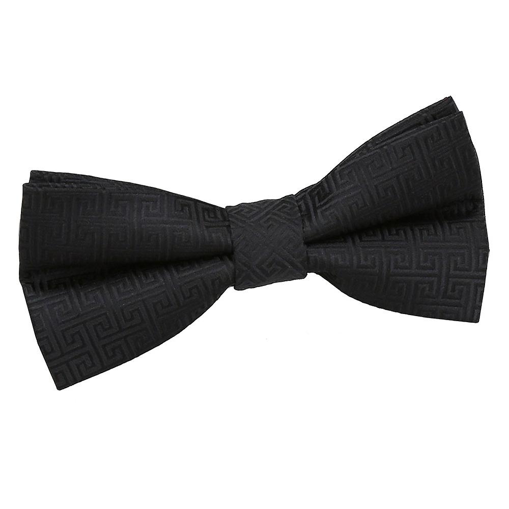 Black Greek Key Pre-Tied Bow Tie