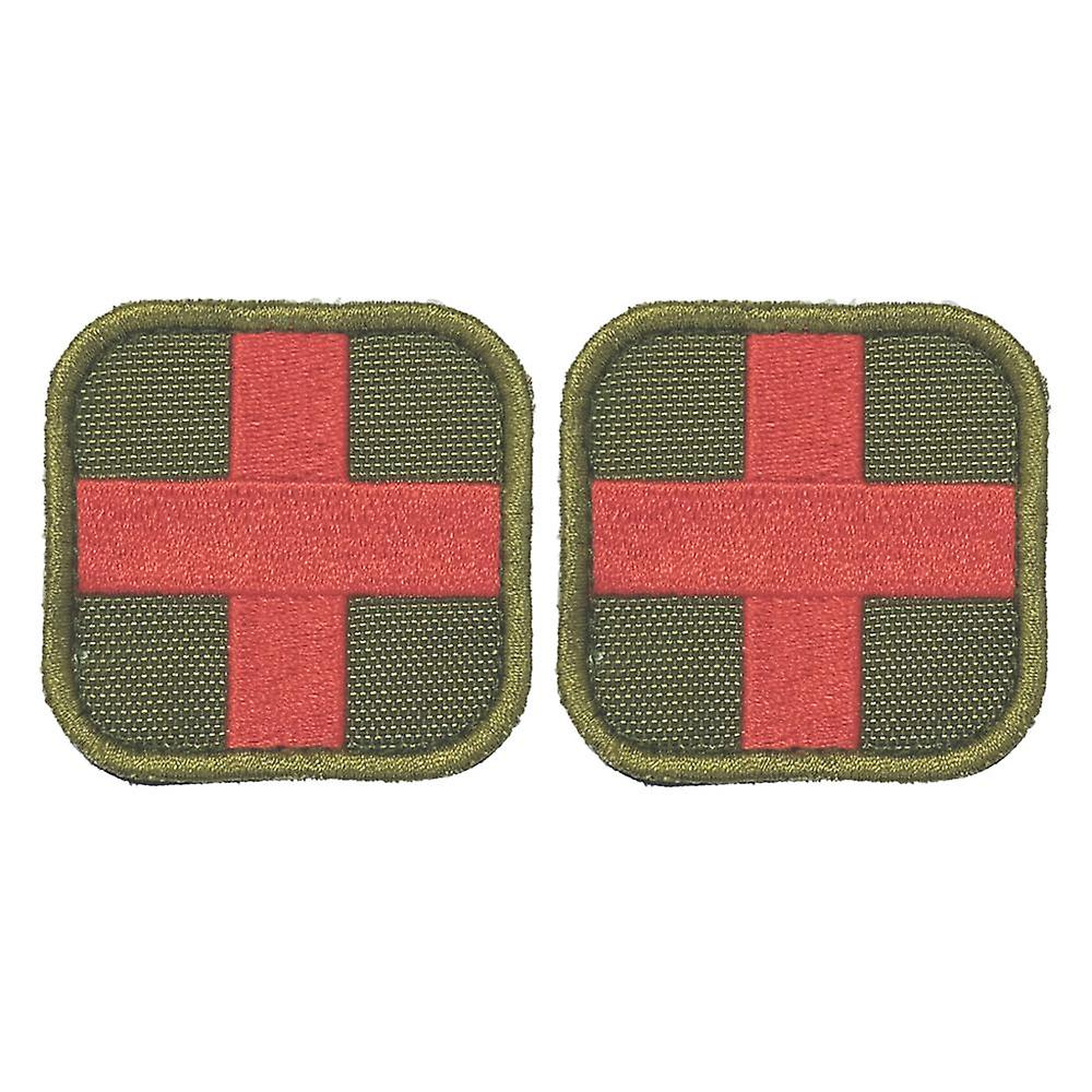Pieces 50x50mm Hook & Loop Medic First Aid Red Cross Patch Tan