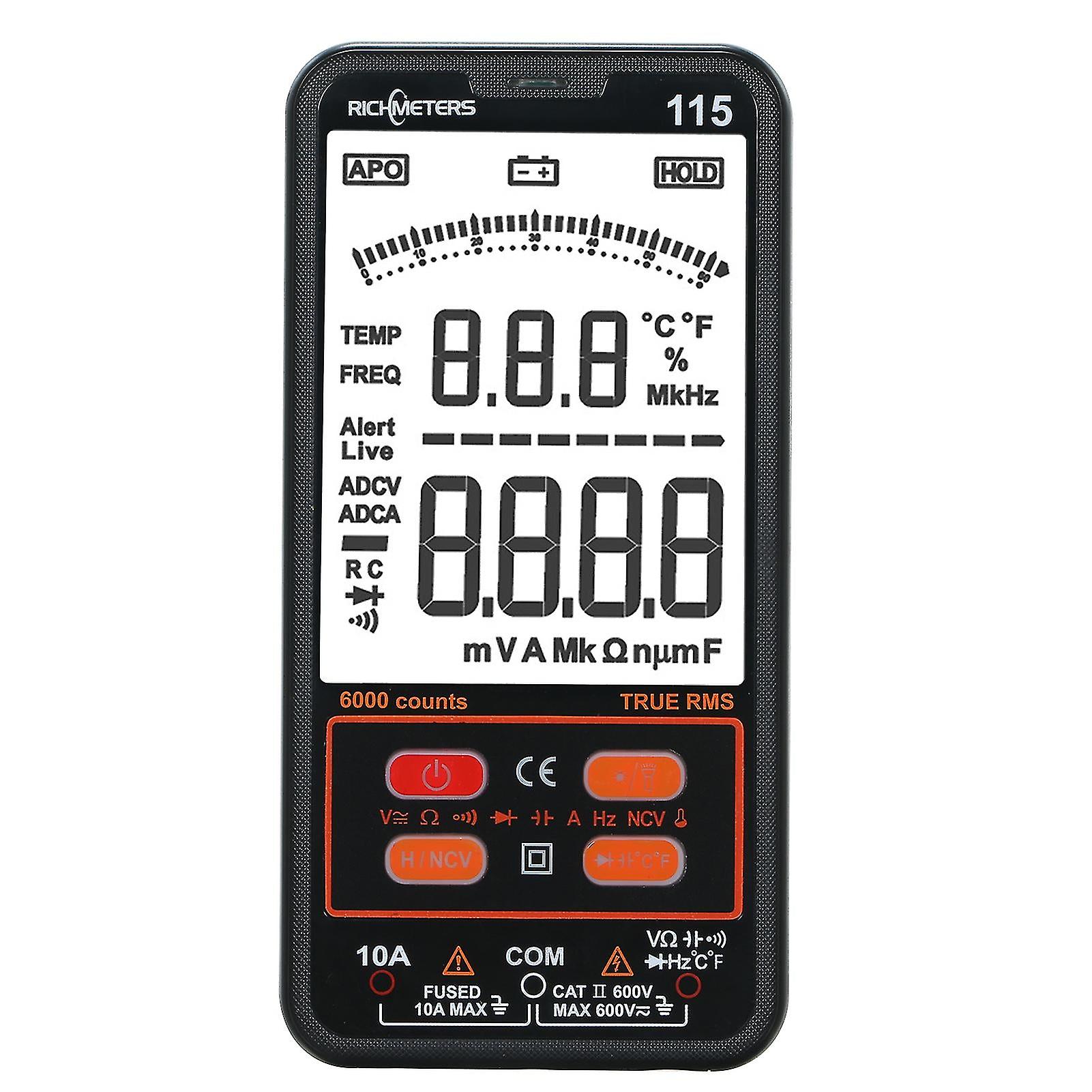 Rm115 Digital Multimeter 6000 Counts True Rms A C/dc Voltage /capacitance/resistance/diode Voltmeter