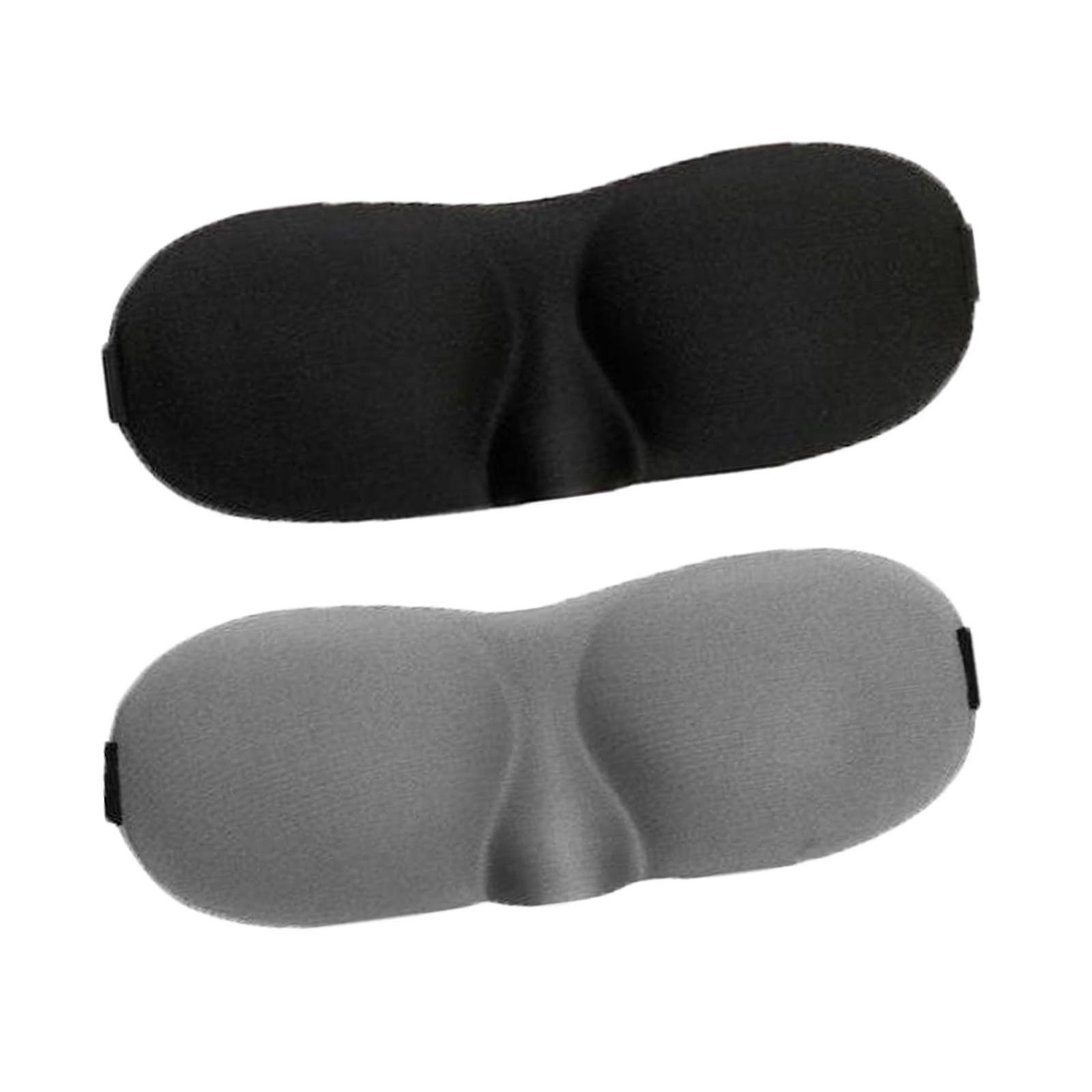 2x Eye Shade Soft with Adjustable Strap Washable for Travel Airplane