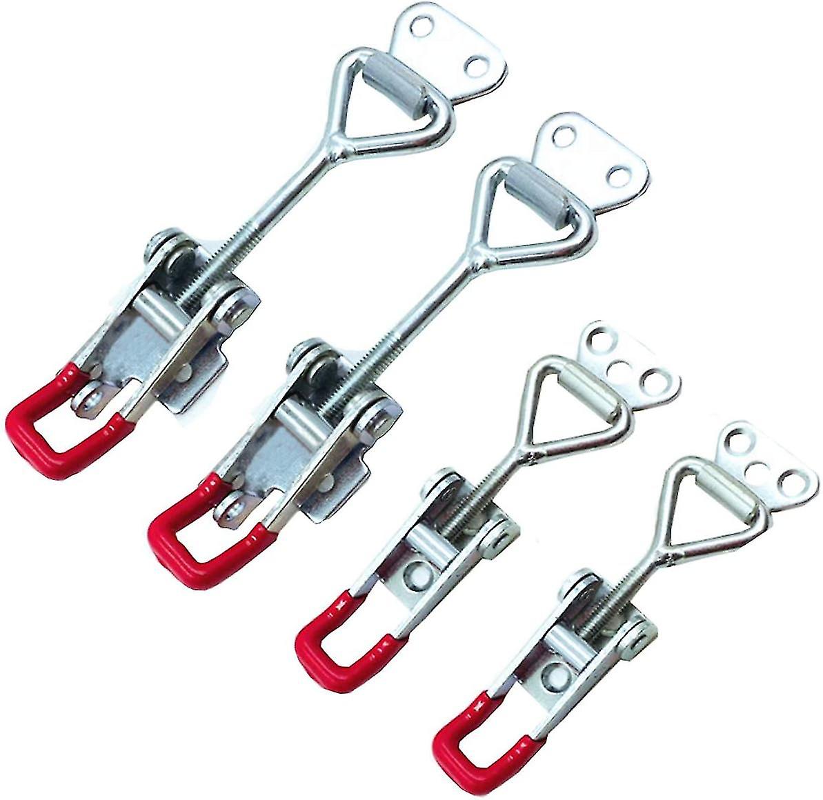4 Pcs Metal Lever Latch Toggle Box Lock Cap 4001(2pcs, 163kg/359lbs),4002 (2pcs, 250kg/551lbs) Latch Catch Clamp Clamp Clips For Cabinet Toolbox Trunk