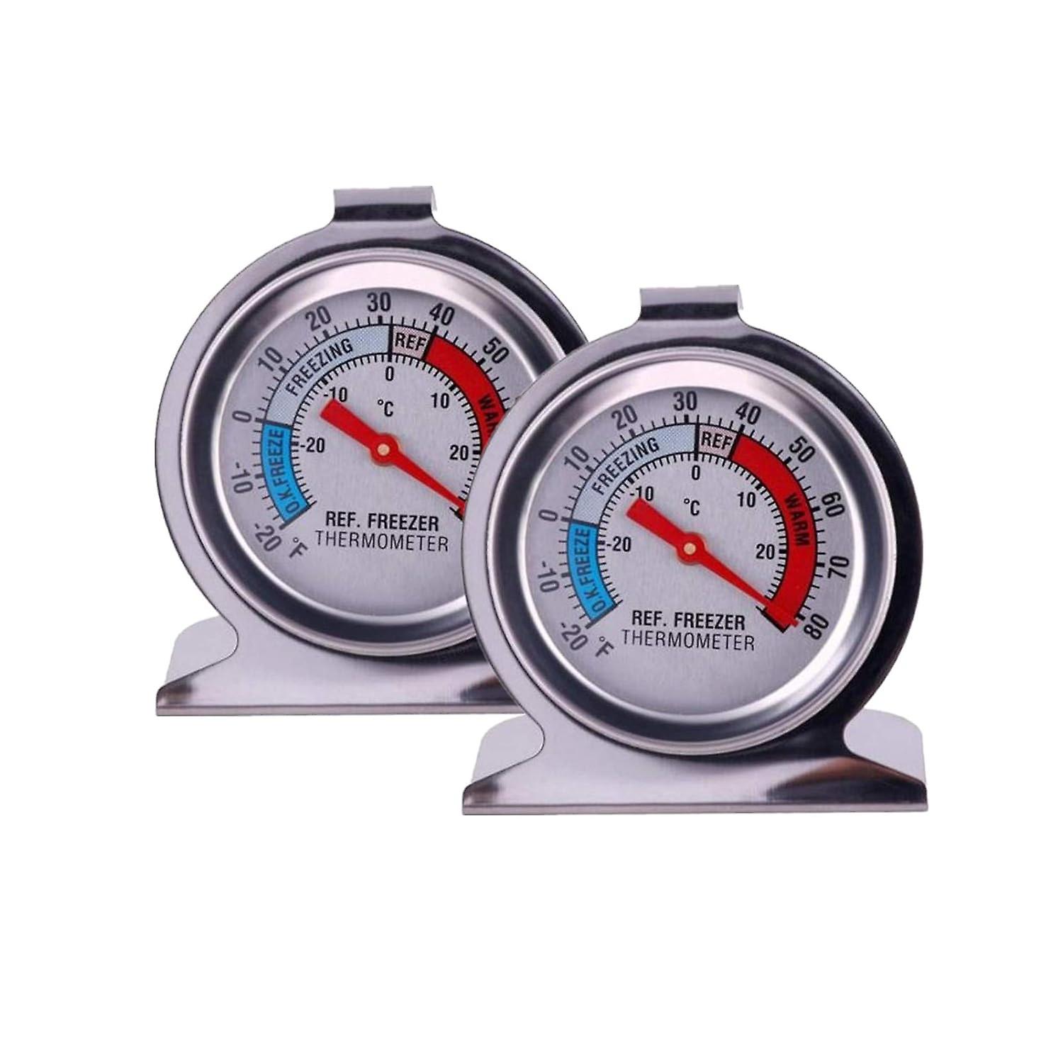 2 Pack Freezer Refrigerator Thermometers - Large Dial Thermometer (2 Pack)