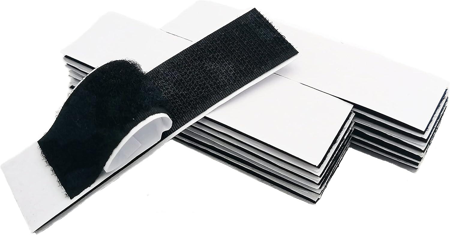 20 Sets Hook And Loop Strips With Adhesive - 1x4 Inch, Strong Back Adhesive Fasten Mounting Tape