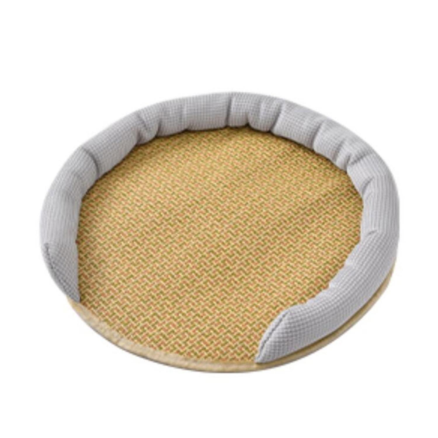 ZHOUBA Cat Bed Wear-Resistant Soft Breathable Round Summer Pet Cat Sleeping Bed Cushion Pet Supplies