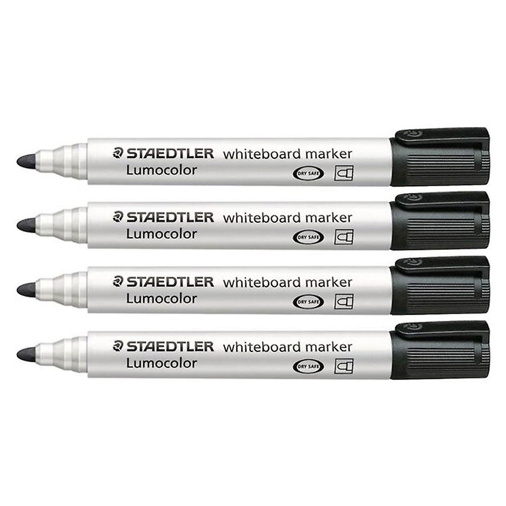 Staedtler Lumocolor Whiteboard Marker Bullet Fast Drying Low Odour 4pcs Black