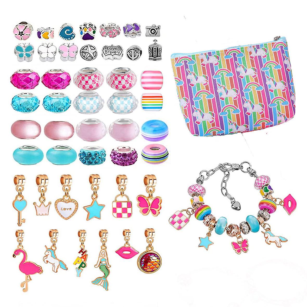 DIYガールズブレスレットメイキングキット、ガールズクリスマスギフト、ジュエリーメイキングキットc