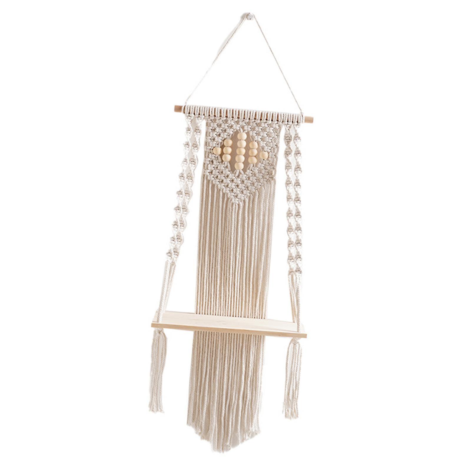 Boho Wall Hanging Shelf Display Bohemian Storage Shelf for Pot Outdoor Plant