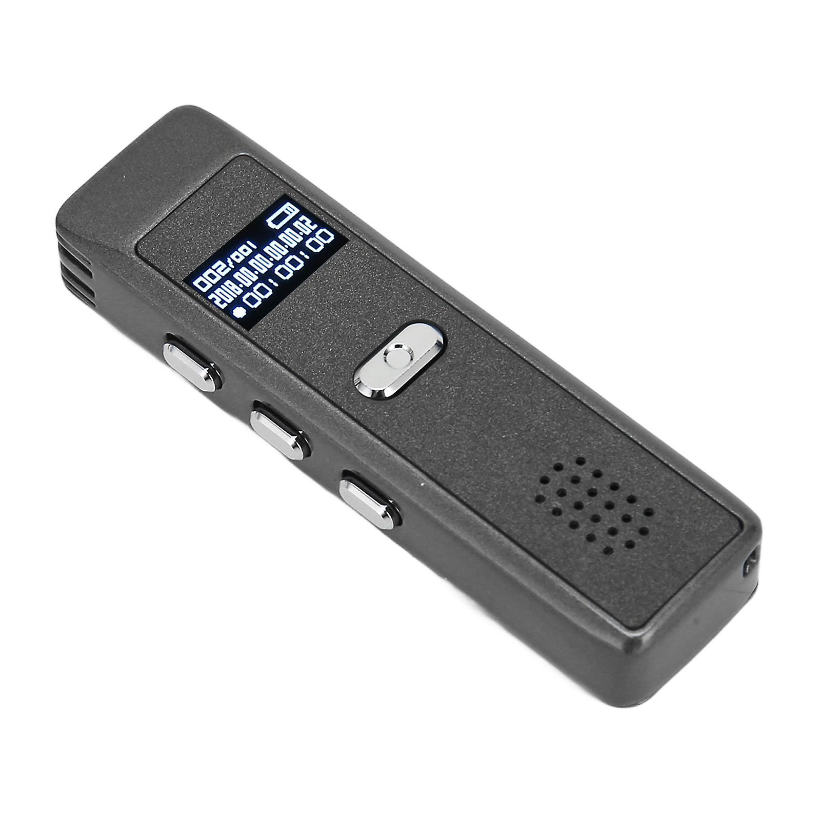 Voice Activated Recorder AI Intelligent HD Noise Reduction MP3 Player Mini Voice Recorder Gray Mirror Surface Gray Shell 8GB