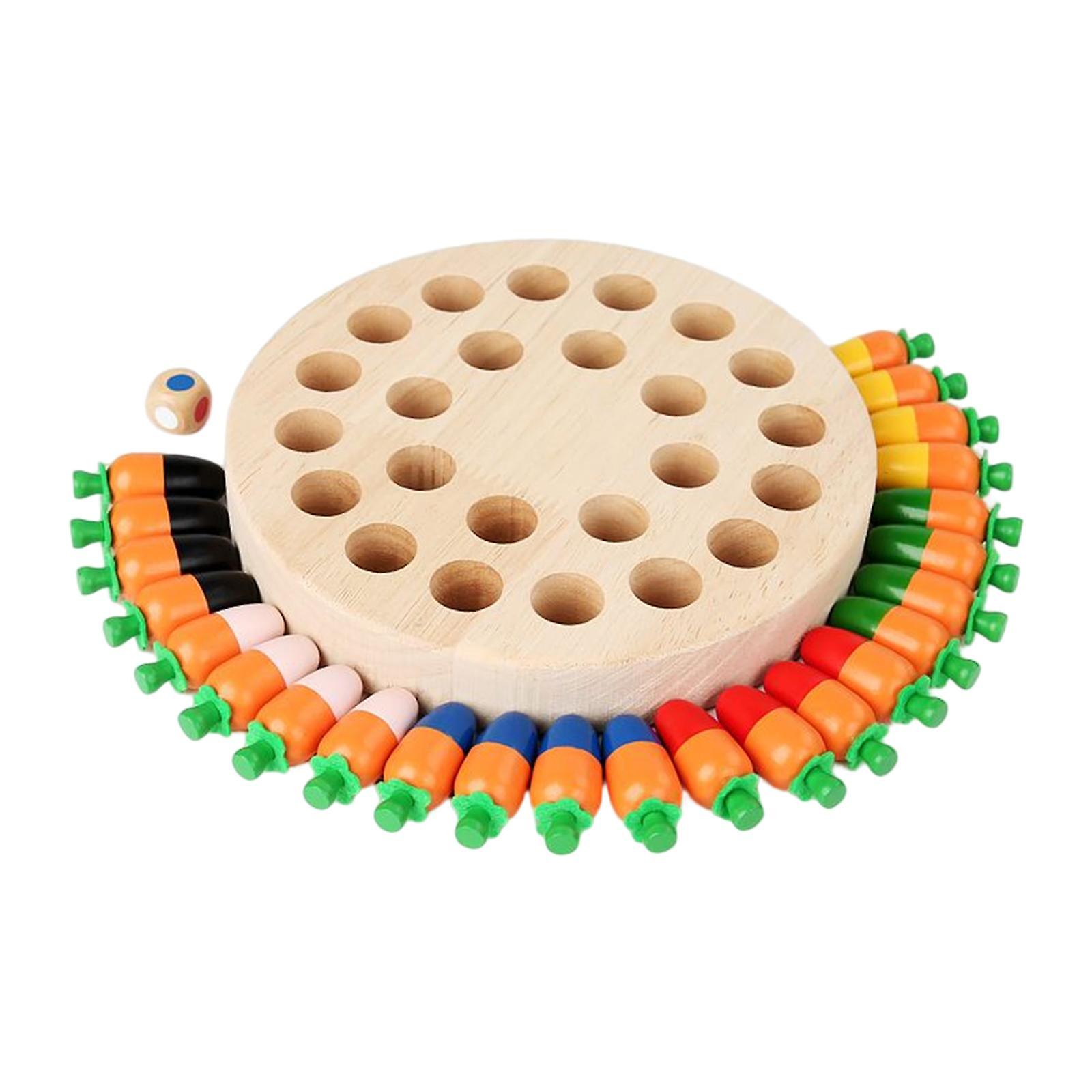Wood Memory Matching Game Educational Developmental Toy Preschool 3D Puzzles Mushroom