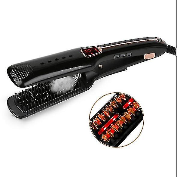Hair Straighteners Professional Titanium Straightener With Steam Function 360 ° Rotation Rapid Heating Black