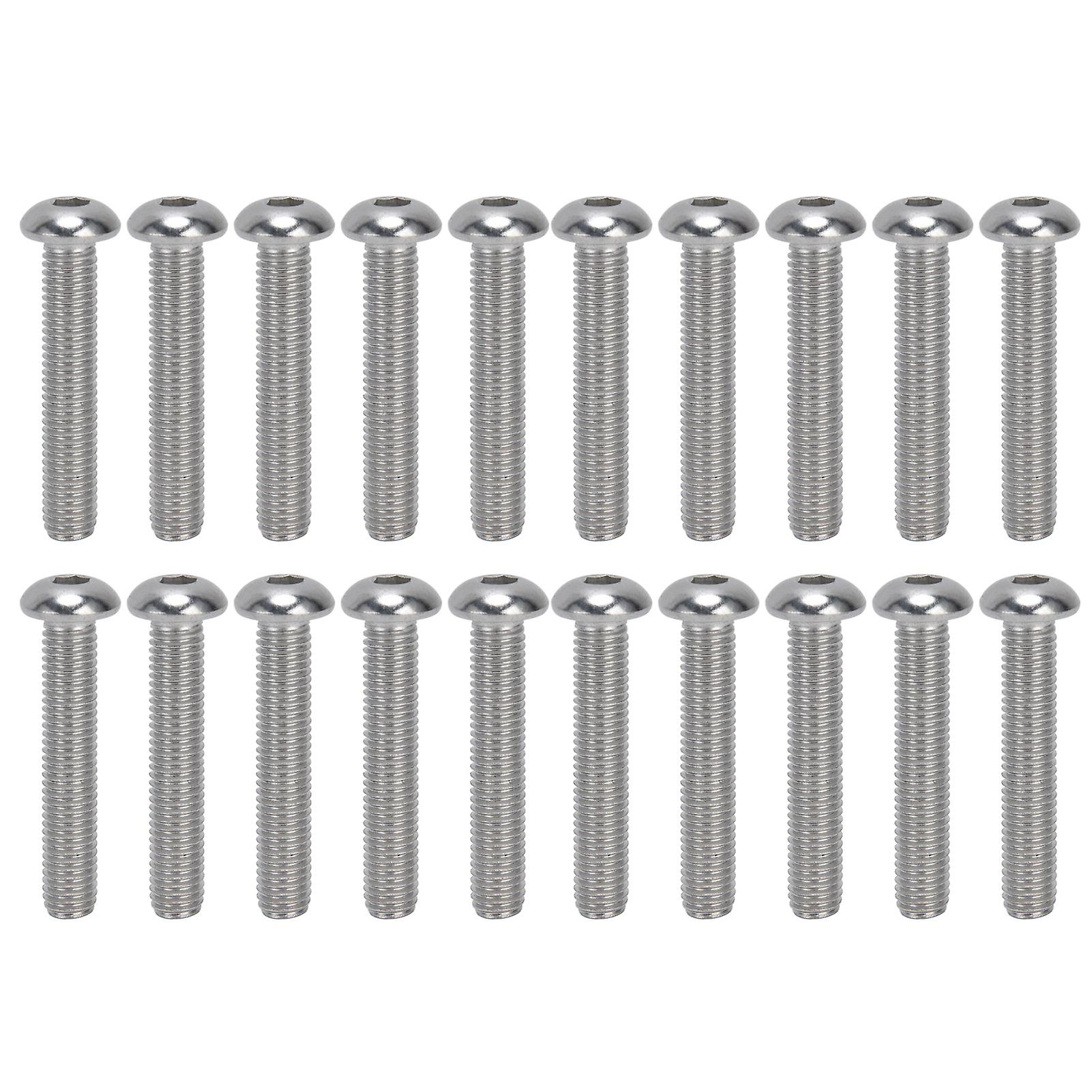 30Pcs M10x1.5 Hex Socket Button Head Screws A2 Stainless Steel