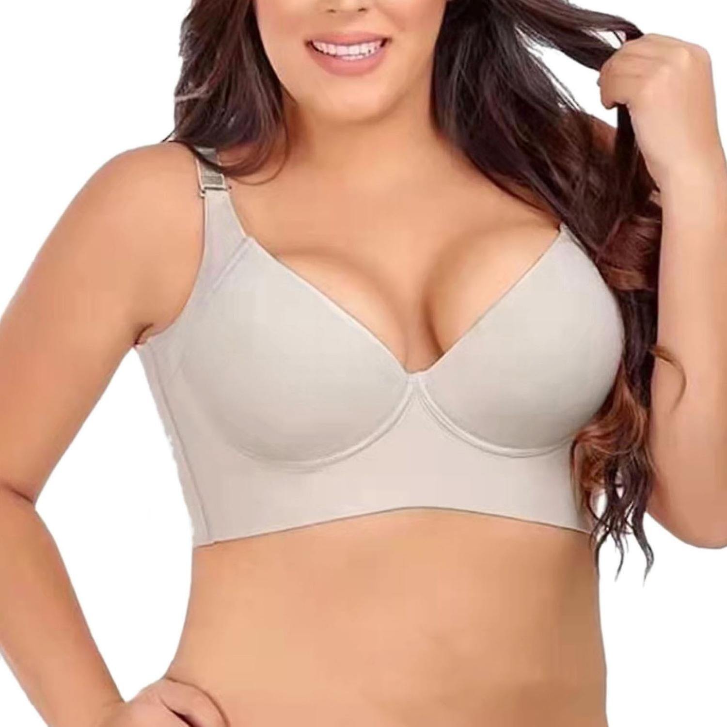 Lady Bra Padded Correct Your Posture Uplift Bra Widened Strap Adjustable Straps Full Back Coverage P
