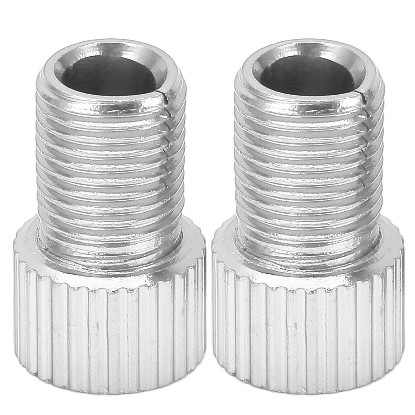Adaptateur de pompe de vélo de montagne résistant à l'usure, convertisseur de valve Presta vers Schrader, 2 pièces/ensemble, argent