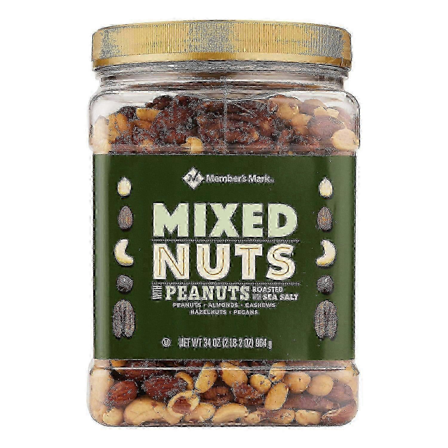 Member's Mark Roasted And Salted Mixed Nuts With Peanuts, 34 Oz