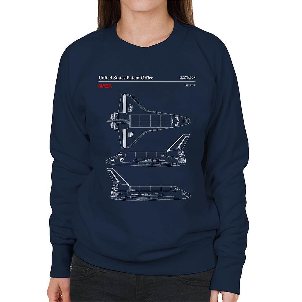 NASA Endeavour Shuttle Top And Side View Blueprint Women's Sweatshirt