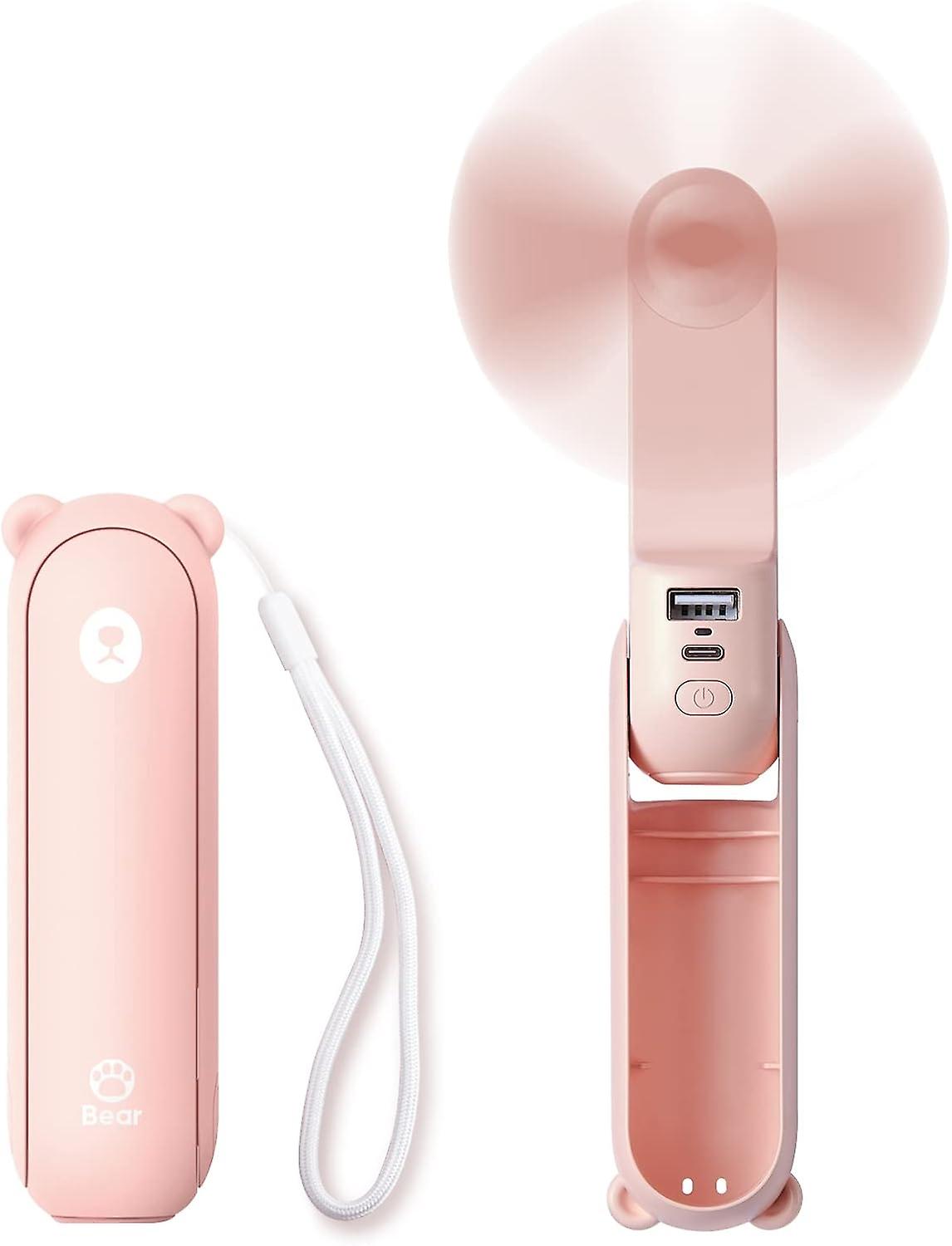 Handheld Mini Fan, 3 IN 1 Hand Fan, Portable USB Rechargeable Small Pocket Fan, Battery Operated Fan