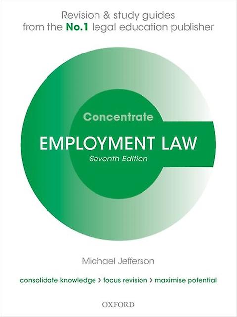 Employment Law Concentrate by Jefferson & Michael Senior Lecturer in Law & University of Sheffield Paperback Book