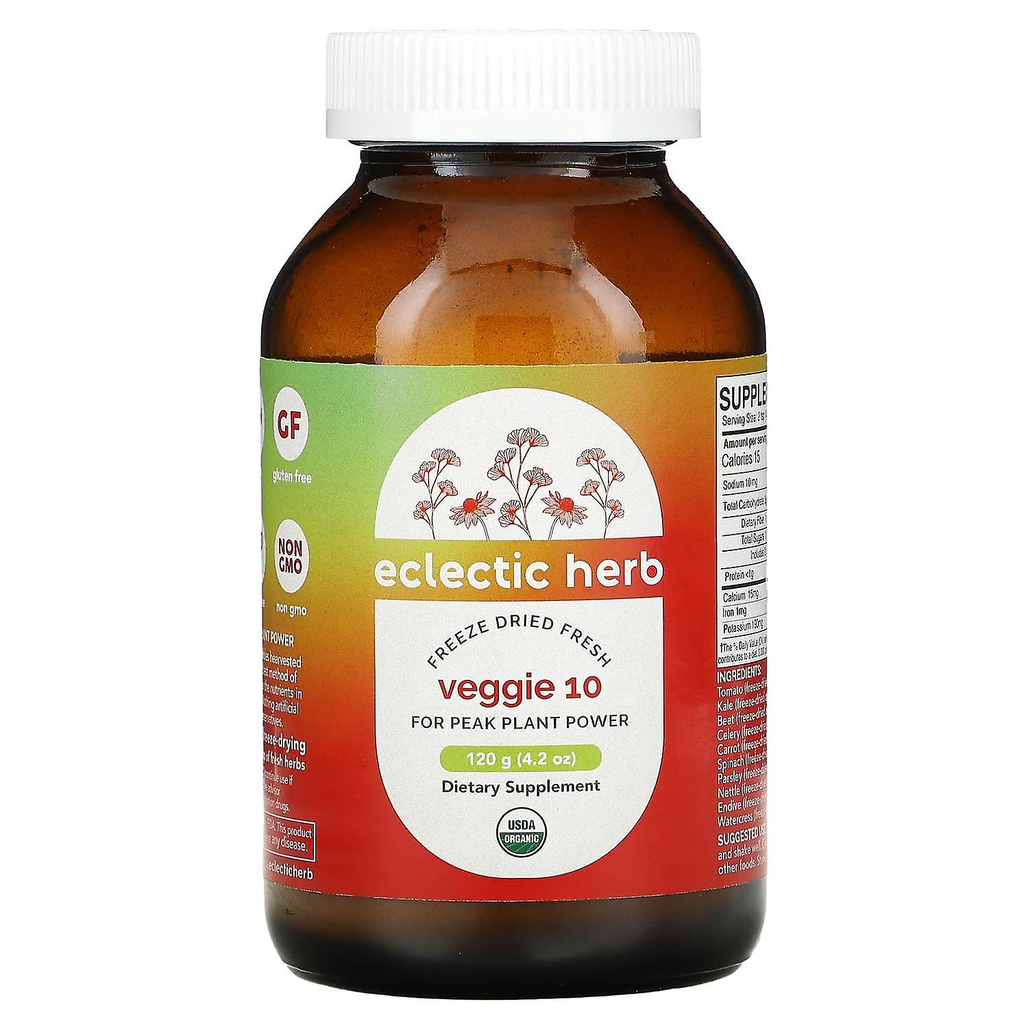 Eclectic Institute, Freeze Dried Fresh, Veggie 10, 4.2 oz (120 g)