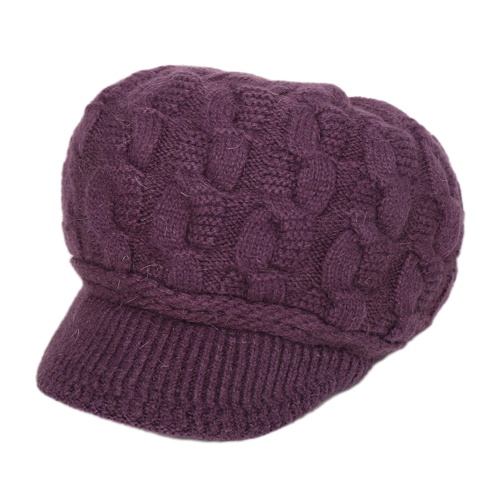 Women's Padded Knitted Cap Thickened Cold-proof Soft Hats for Outdoor Activities