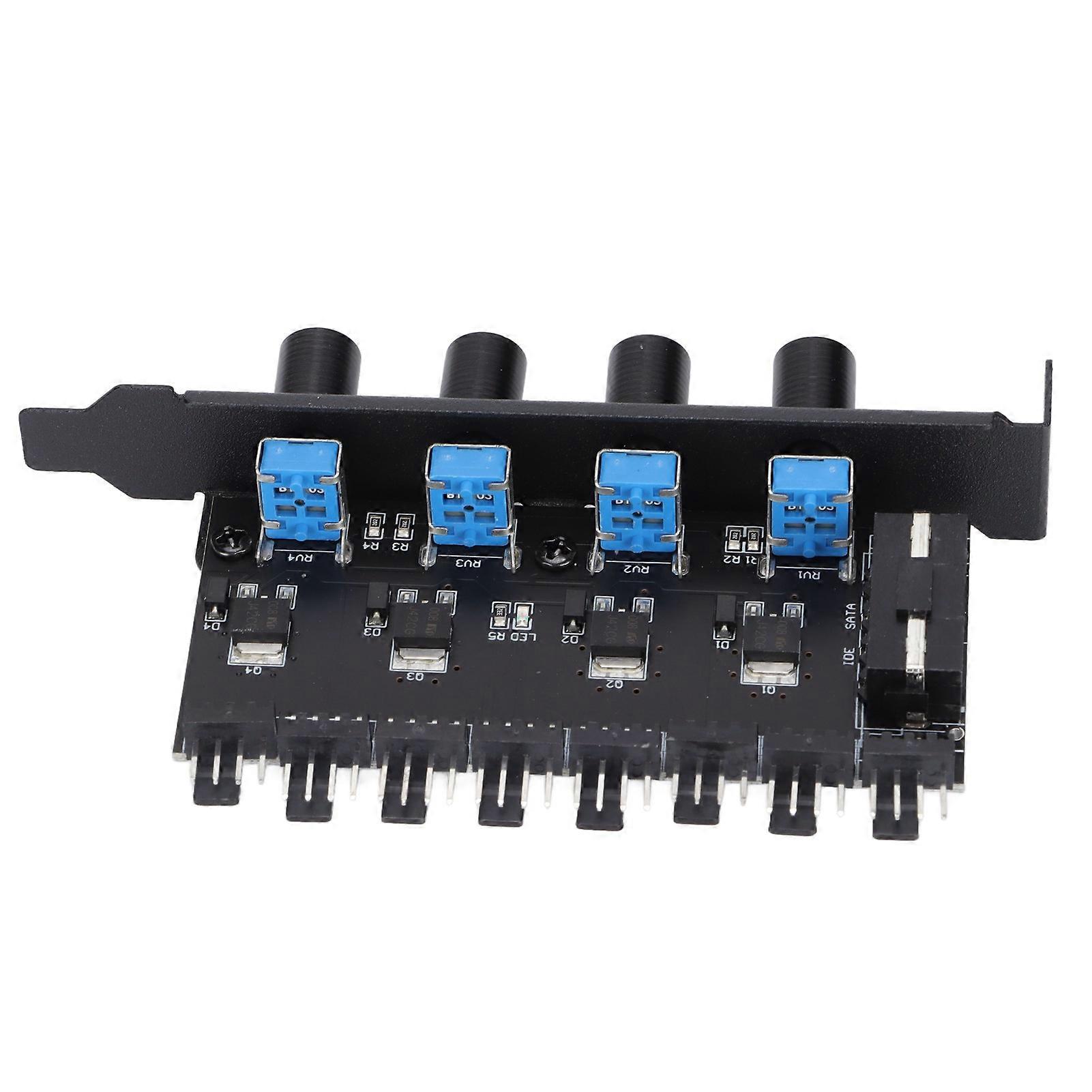 Fan Hub 12V 4 pinos 8 canais 4 botões controlador de velocidade de ventilador estável e preciso com parafuso para gabinete de CPU de computador interface IDE