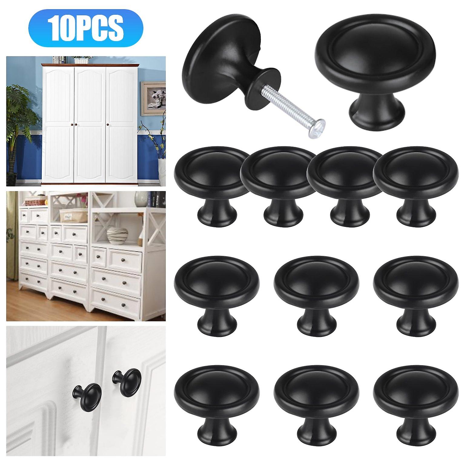 10 Pcs Kitchen Cabinet Knobs, Cabinet Hardware Round Knobs with Screws for
