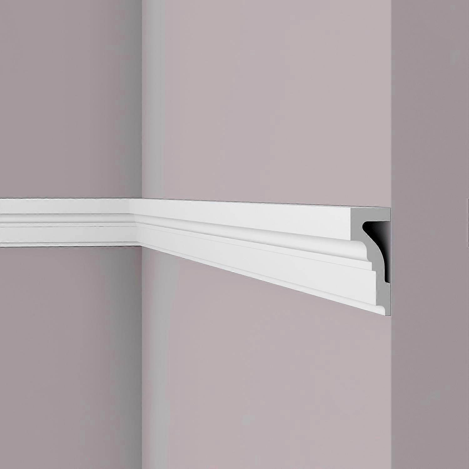 NMC 1 x Panel moulding WL4 WALLSTYL 200 cm x 4 cm x 10 cm white Extruded polystyrene (HDPS) pre-primed lightweight, dimensionally stable, shockproof m