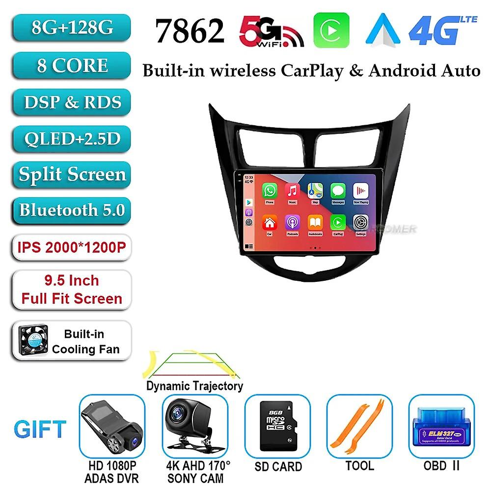 Android 13 For Hyundai Solaris Verna Accent 1 2010-2016 Car Radio Navigaion Gps Multimedia Video Player Head Unit Stereo Audio