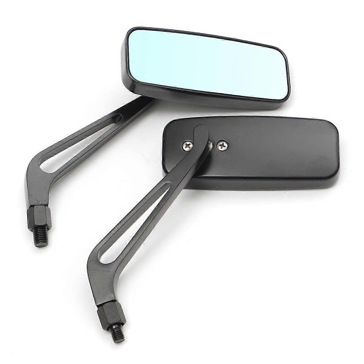 8Mm 10mm Aluminum Motorcycle Rectangle Rear View Side Mirror Universal