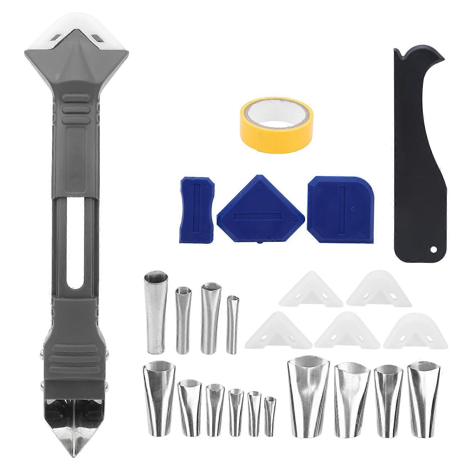 Rustfritt stål Caulk Nozzle Set Gjenbrukbar korrosjonsbestandig Caulking Applicator Verktøy