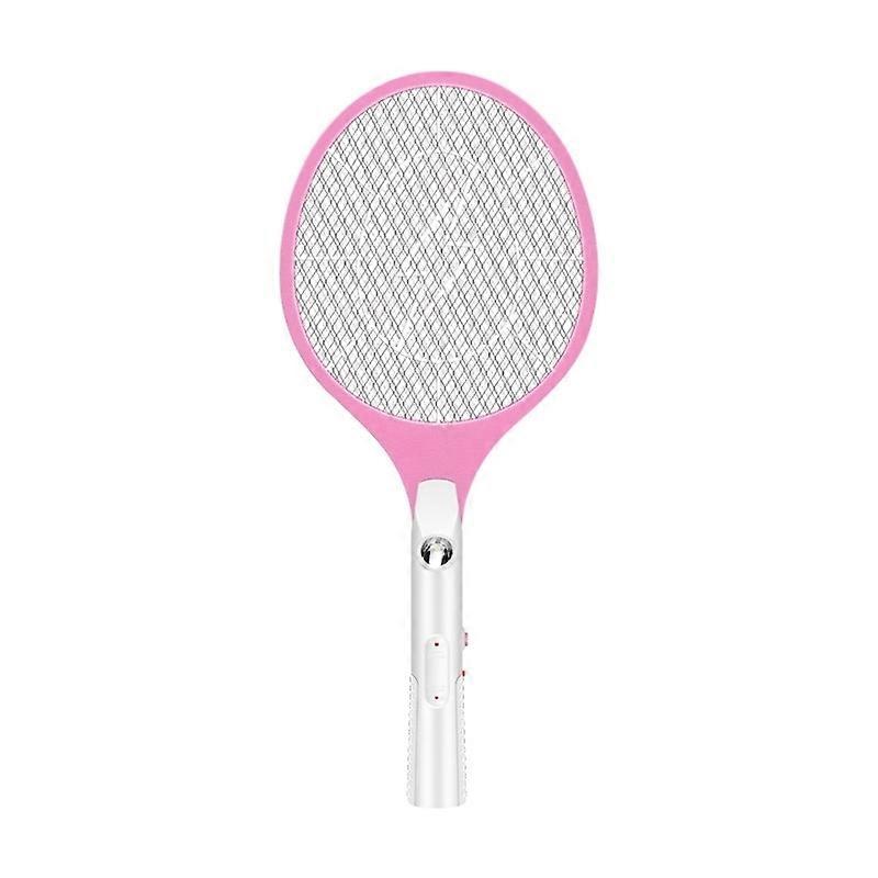 Pink color Electric Fly Swatter, Anti-Mosquito, Anti-Insect, Fly Killer Racket, Rechargeable for Ind