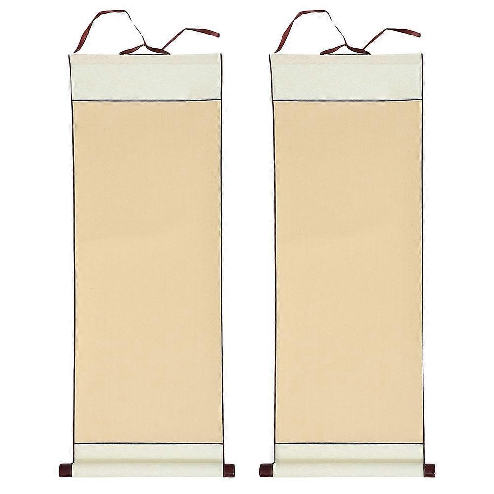 2pcs Calligraphy Scroll Paper Painting Scroll Hanging Chinese Calligraphy Paper