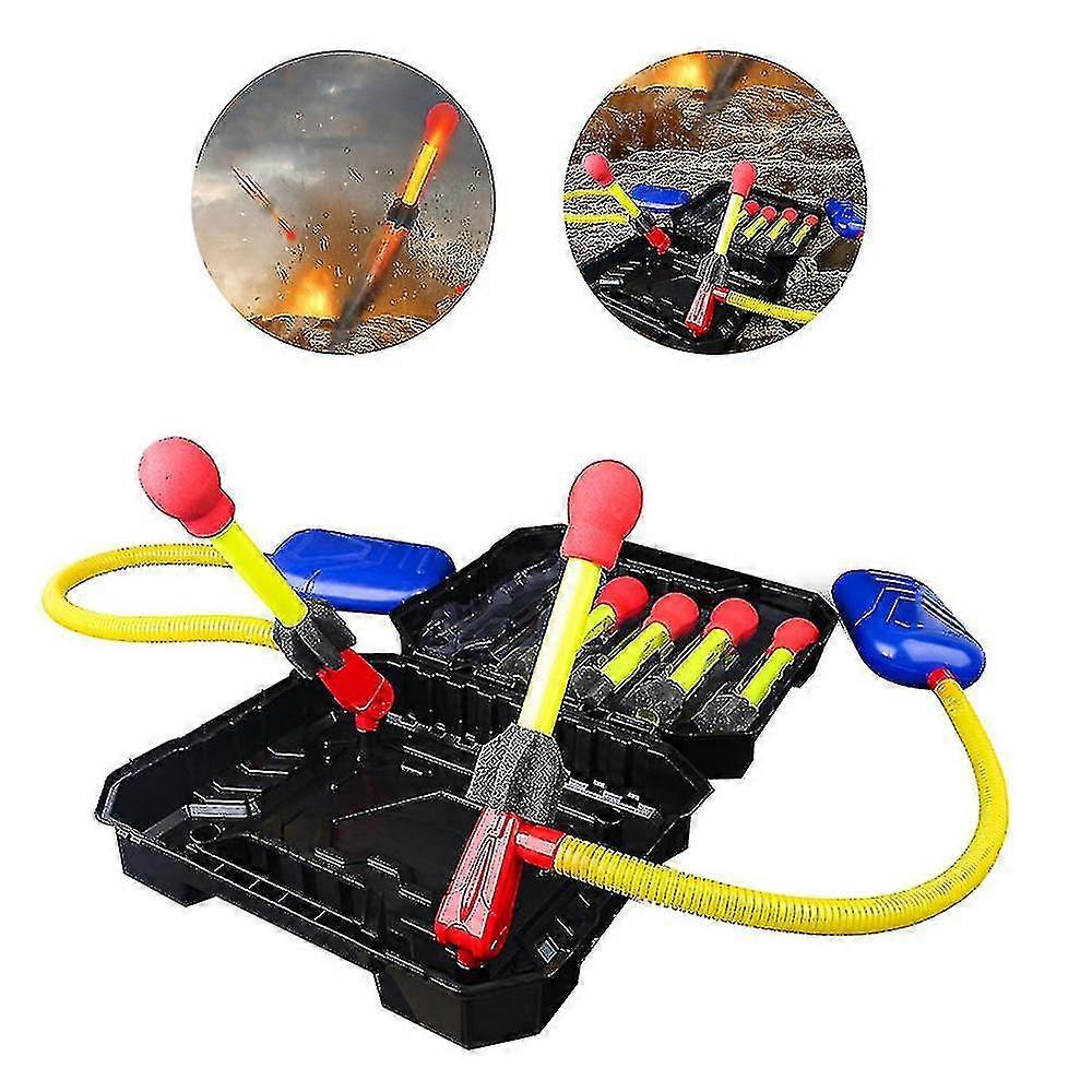 Children's Rocket Launcher Pneumatic Pedal Launch Rocket Toy Flash Light Interactive Toy