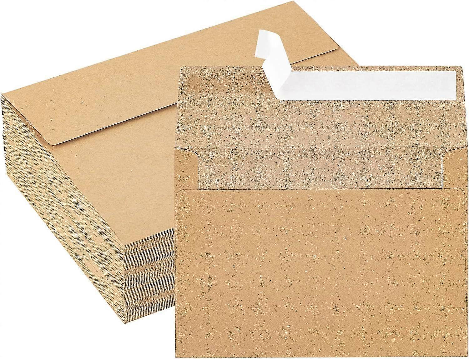 Kraft Envelopes, 50 Pack,Brown Envelopes,A7 Envelopes, Card Envelopes, Kraft Paper Envelopes
