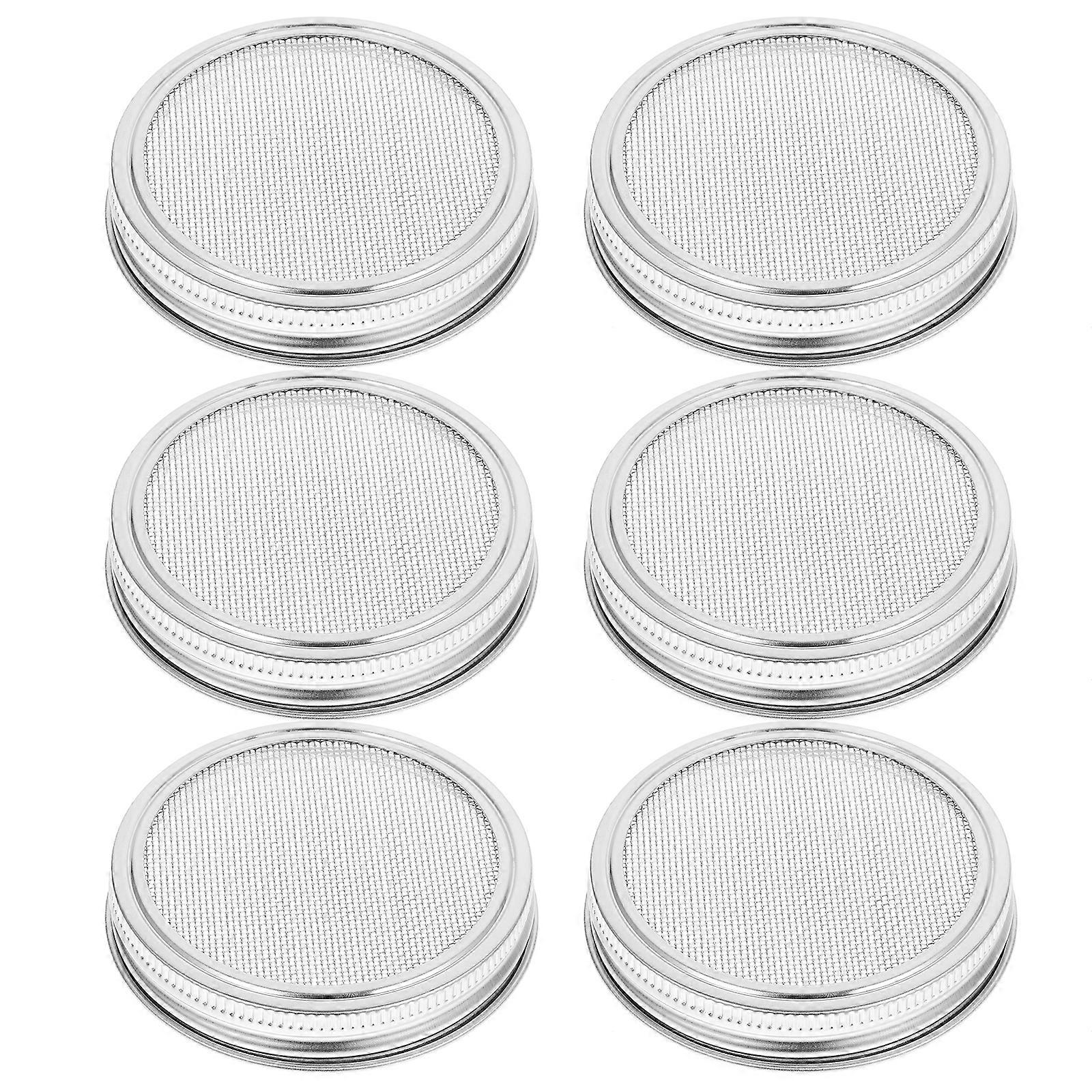 6pcs 86mm Stainless Steel Sprouting Lids for Wide Mouth Mason Jars for Making Organic Sprout in House and Kitchen
