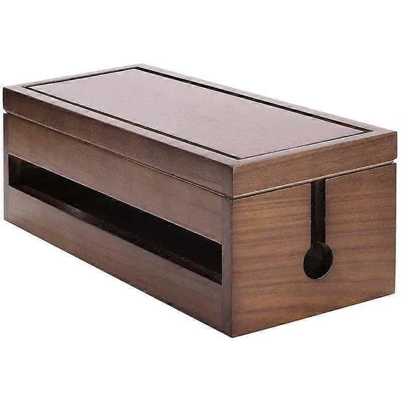 Scatola portacavi in legno per prolunga, multipresa, protezione da sovratensioni (colore caffè)