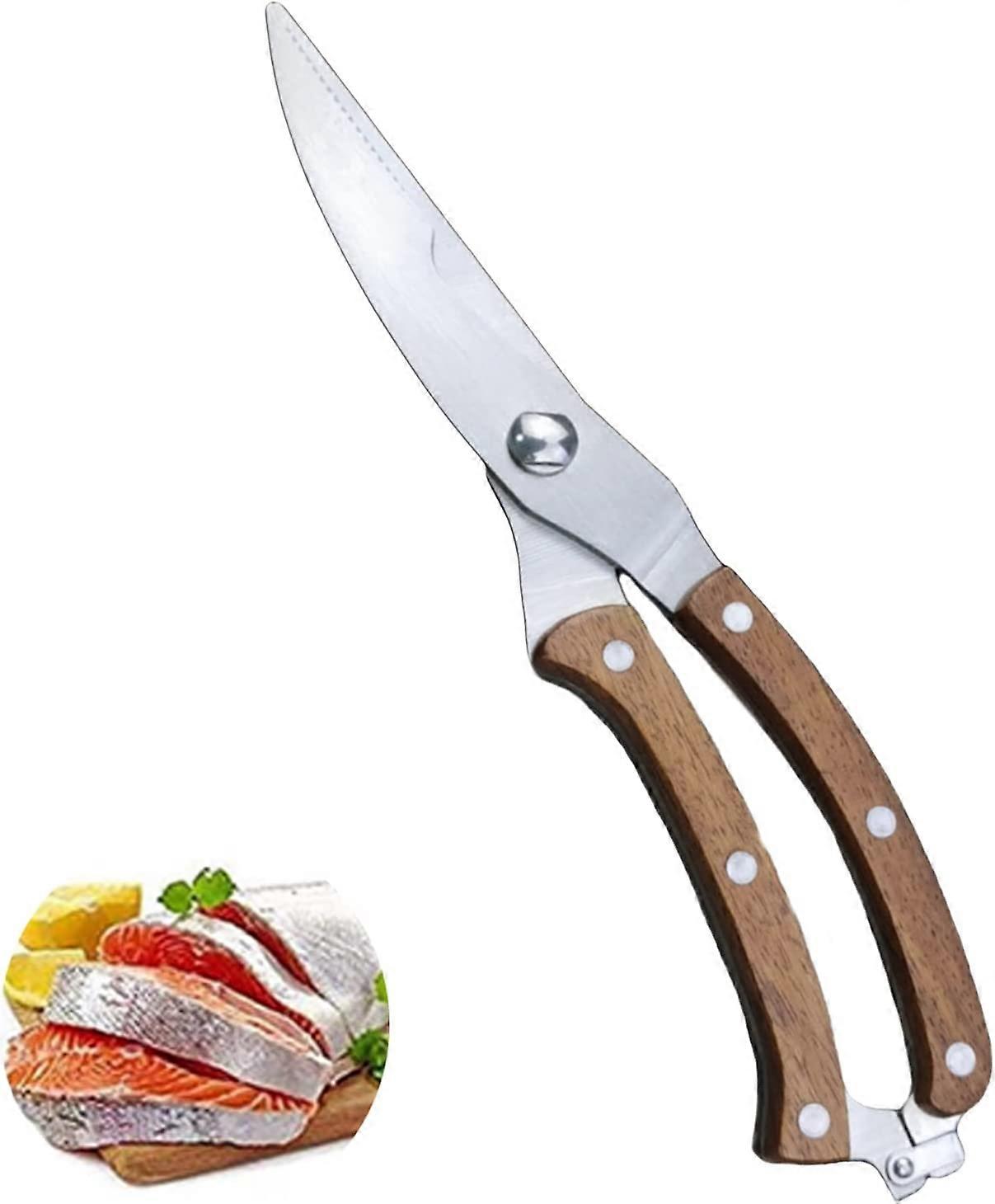 Stainless Steel Poultry Scissors,Kitchen Scissors with Non-Slip Handle (Silver)