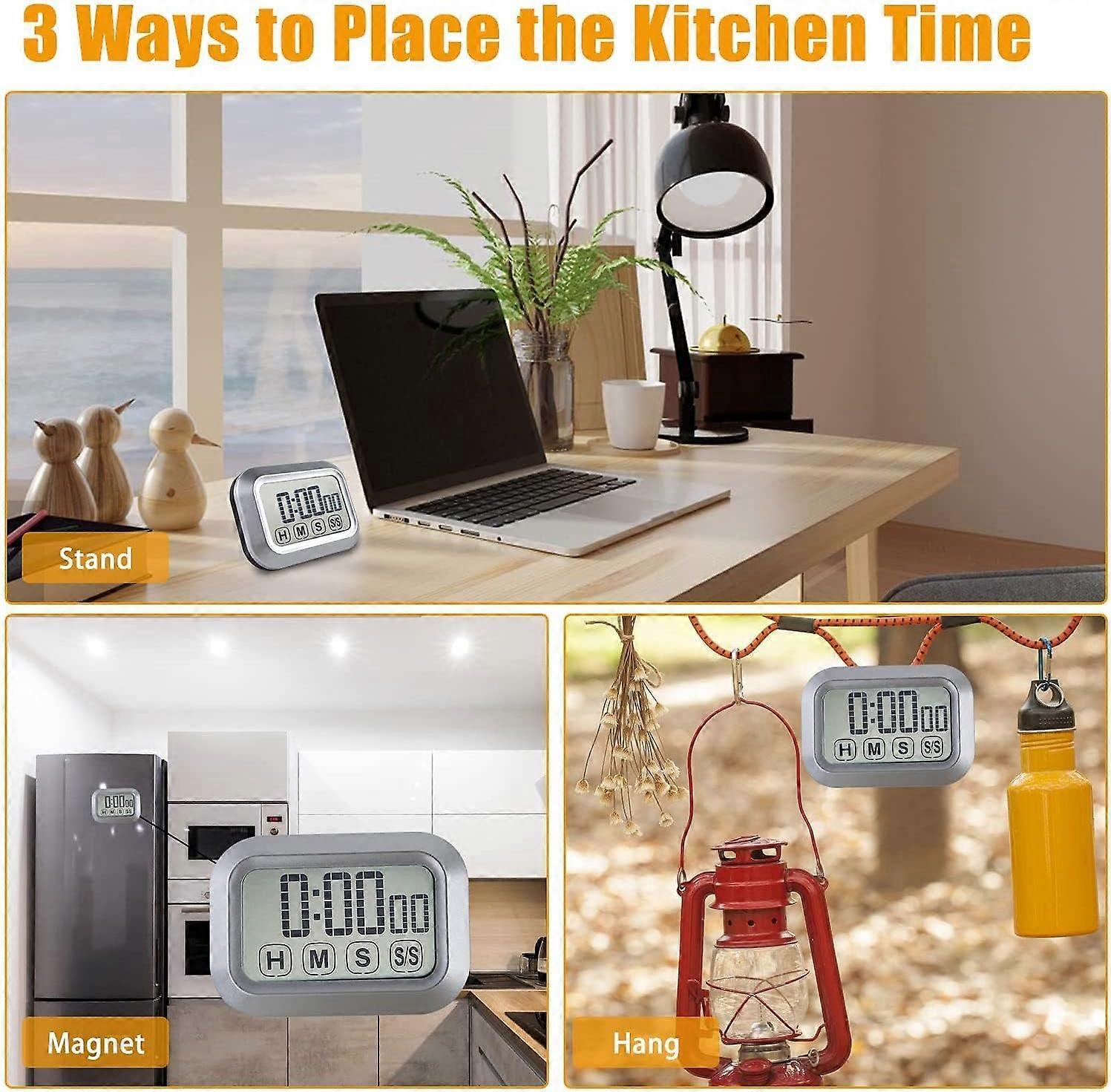 Digital Kitchen Timer Touch Screen Cooking, Magnetic Countdown Timer ...