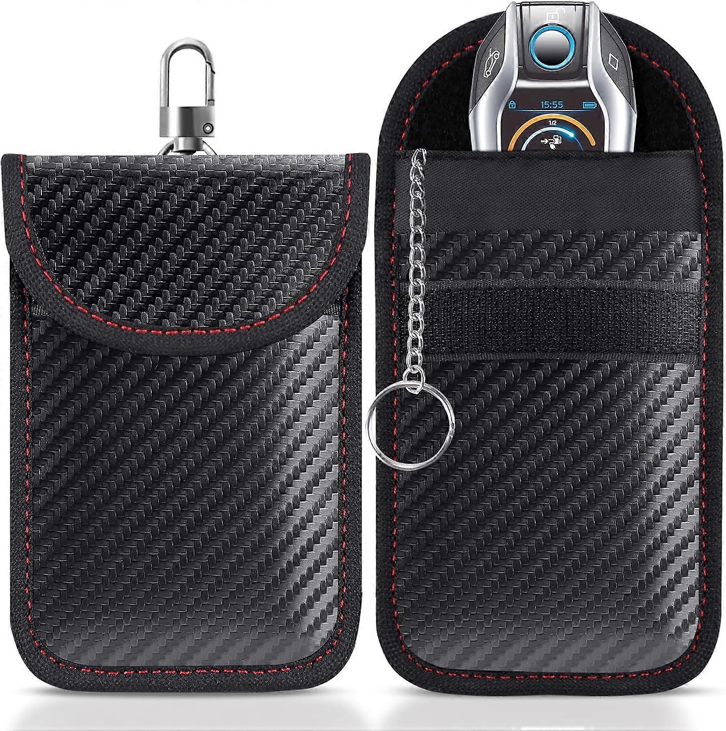 2 Pack Car Key Signal Blocking Pouch | Keyless Entry Car Keys Case | RFID Blocker Bag for Car Security | Anti-Theft Remote Entry Keyless Protect