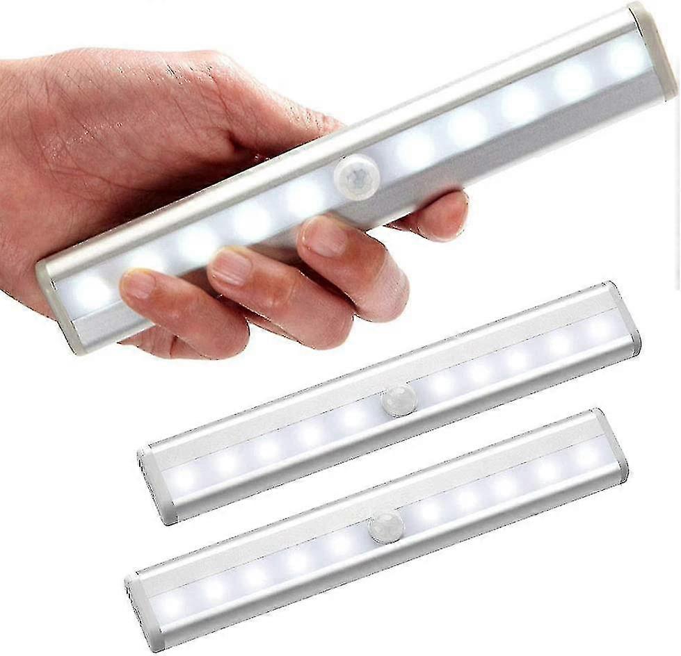 Set Of 3 Led Motion Sensor Lights 10 Leds Wireless,led Closet Lamp Battery Powered With Magnetic Strip[energy Class A++]
